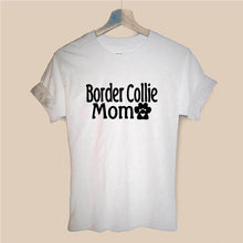 Load image into Gallery viewer, Border Collie Mom Dog Lover Paw Print Unisex Cotton T Shirt Custom Gift Black