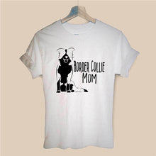 Load image into Gallery viewer, Border Collie Mom Dog Lover Paw Print Unisex Cotton T Shirt Custom Gift Black