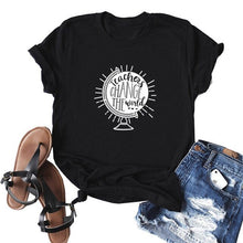 Load image into Gallery viewer, Teachers Change The World Print Women T shirt Globe Graphic Tees Funny Short Sleeve Casual Summer O-Neck Tops Female T-shirts