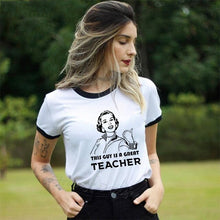 Load image into Gallery viewer, Teacher Tshirt For Women Harajuku Love Teach Fashion Female T-shirts Teacher Squad Clothes 2019 Summer Ulzzang Printed Tops Tees