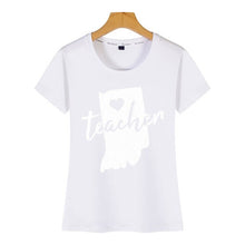 Load image into Gallery viewer, Tops T Shirt Women red for ed indiana teacher Design Black Short Female Tshirt