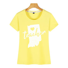 Load image into Gallery viewer, Tops T Shirt Women red for ed indiana teacher Design Black Short Female Tshirt