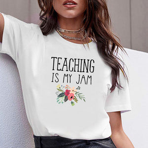 Women Clothes Letter Print Teacher Teaching Summer Break Tshirt Printed Women Shirt T Top Casual Female T-shirt  Woman Tee