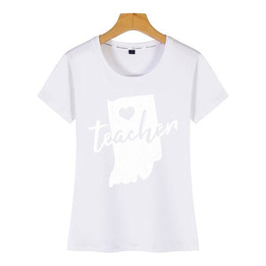 Tops T Shirt Women red for ed indiana teacher Design Black Short Female Tshirt