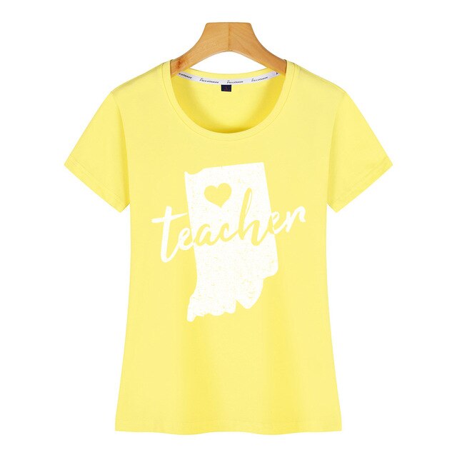 Tops T Shirt Women red for ed indiana teacher Design Black Short Female Tshirt